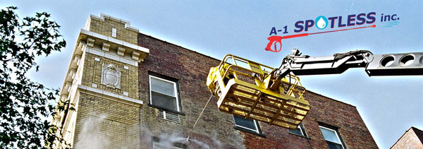 Exterior Building Brick Cleaning - A-1 Spotless Inc.
